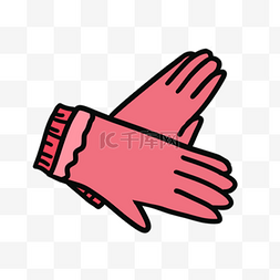 卡通粉色手套