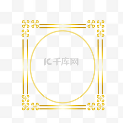 金色复古花纹装饰简约边框