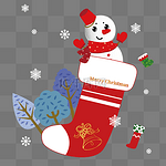圣诞袜子可爱小雪人