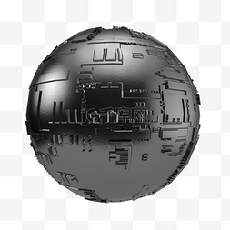 金属质感几何体图片_科技感黑色质感立体球