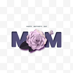 母亲节剪纸画图片_粉色花朵妈妈母亲节元素