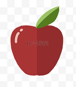 新鲜水果甜品图片_红色苹果卡通插画