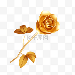 C4D微粒体情人节立体金色玫瑰