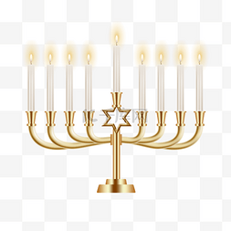 first day of hanukkah金色烛台蜡烛
