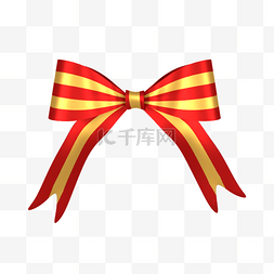 红色3d条纹装饰丝带