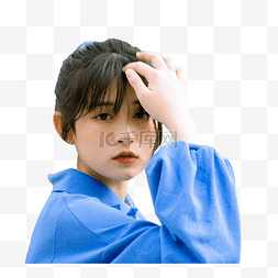 液化写真图片_日系撩头发女孩