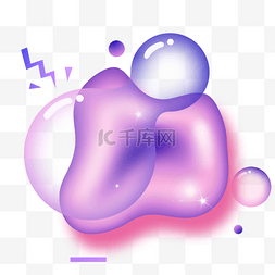 粉色紫色酸性图片_粉色紫色渐变抽象气泡