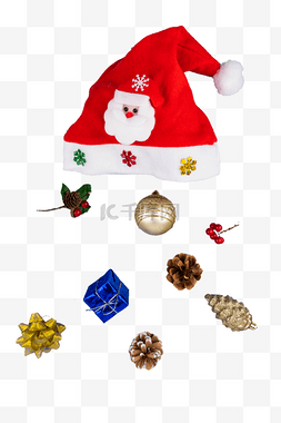 撒出图片_圣诞节圣诞帽里撒出来的礼物彩球