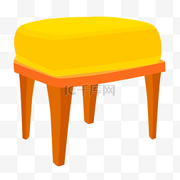 家具小凳子图片_黄色小凳子卡通插画