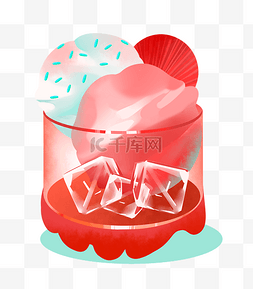 夏季红色冰淇淋雪糕美食免抠png元