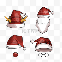 简约装饰红色圣诞帽元素