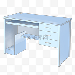 浅蓝色木质桌子插画