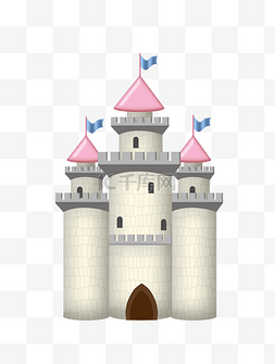 米色城堡建筑物插画
