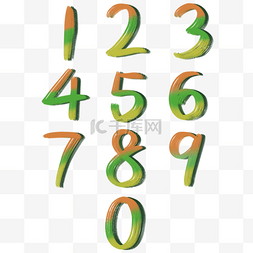 数字排列图片_绿色的排列数字插画