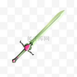 漂亮的绿色宝剑插画