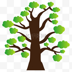 绿色卡通树状图