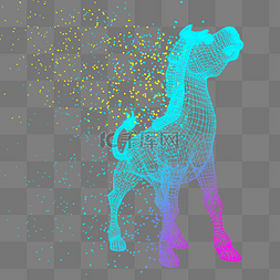 马奔跑科技动物智能魔幻数据光点