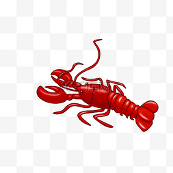 海鲜龙虾插画图片_美味的海鲜龙虾插画
