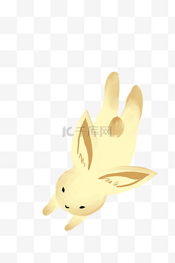 奔跑的黄色兔子