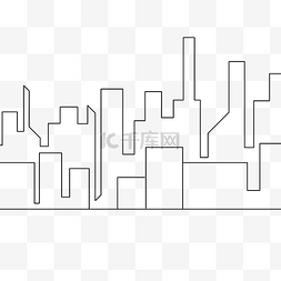 线描城市楼房