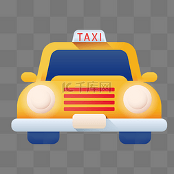 卡通出租车汽车图片_卡通黄色出租车插图
