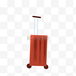 红色的行李箱免抠图