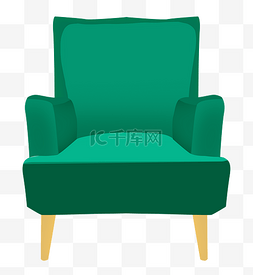 木质绿色椅子插图
