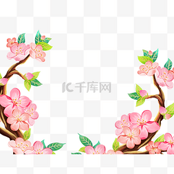 春季植物桃花树枝