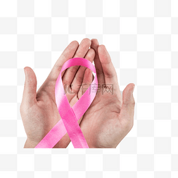 丝带乳腺癌图片_手中的乳腺癌丝带