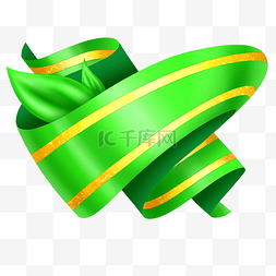 节日礼品绿色丝带
