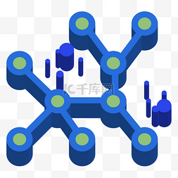 基因分子式图片_精美蓝色分子结构
