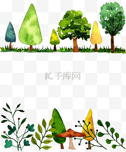 唯美绿色森林图片_森林装饰边框夏日