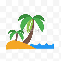 沙滩大海椰树矢量素材