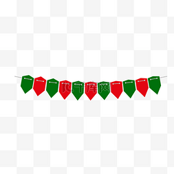 绿色吊旗图片_圣诞节红绿色吊旗