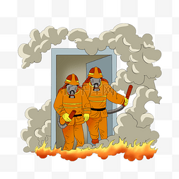 消防员现场灭火现象