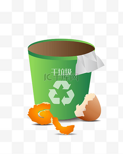 垃圾桶干垃圾图片_绿色的垃圾桶