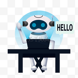 电脑桌子图片_创意ai智能机器人