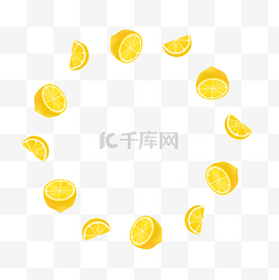 圆形黄色水果图片_圆形水果边框4