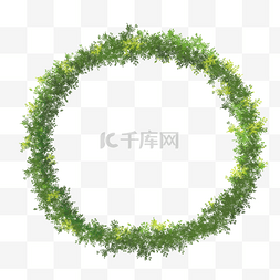 绿色叶子植物简约手绘边框