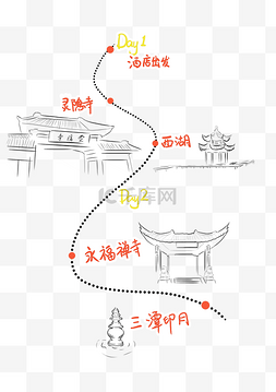 开车线路图片_杭州旅行路线旅游地标