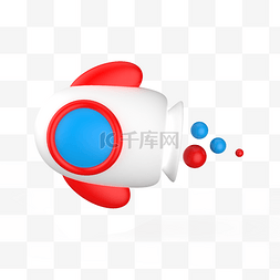 微立体3d白色飞船插画游戏娱乐