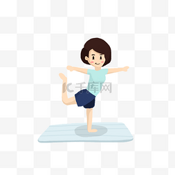 手绘女生减肥图片_练习瑜伽的女生卡通