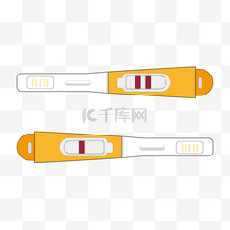 怀孕前怀孕后图片_橙色简约验孕棒