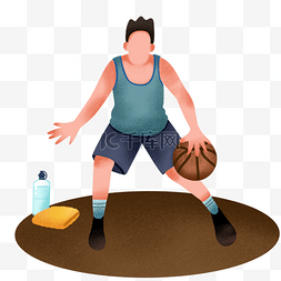 卡通男孩打篮球图片_健身运动打篮球插画