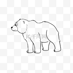 bear clipart black and white 卡通线稿熊