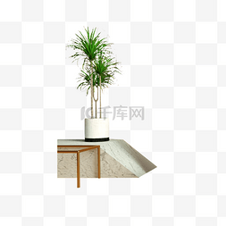 斜坡图片_绿色植物花盆元素