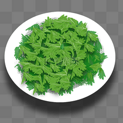 一盘绿色香菜