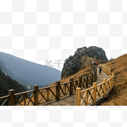 风景图片_武功山栈道驴友风景