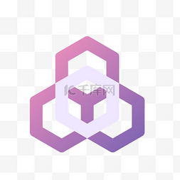 紫色方块图标免抠图