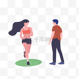 跑步的美女图片_跑步的卡通美女人物